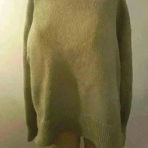 Philosophy Khaki knit scoop standard fit neck cotton long sleeve sweater  XL - Picture 4 of 5